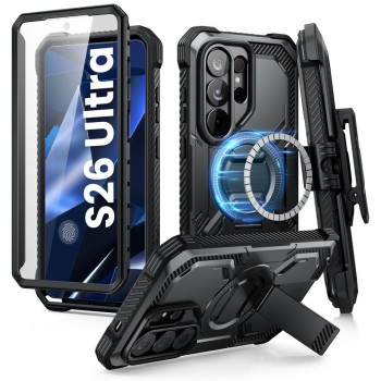 SUPCASE iBlason ArmorBox Clip Mag MagSafe калъф с броня и въртящ се коланен клипс за Samsung Galaxy S26 Ultra (Black) SUPCASE iBlason ArmorBox Clip Mag MagSafe калъф с броня и въртящ се коланен клипс за Samsung Galaxy S26 Ultra (Black)