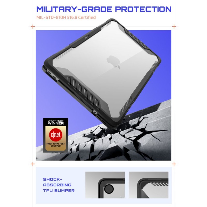 SUPCASE UNICORN BEETLE PRO за MacBook Neo 13 (2026) Black/Clear - SUPCASE UNICORN BEETLE PRO за MacBook Neo 13 (2026) Black/Clear - 843439161412