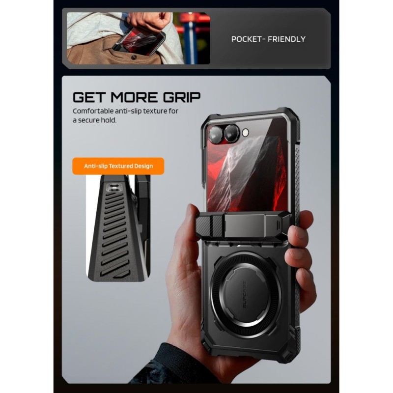 SUPCASE UB Grip Mag Magsafe калъф за Samsung Galaxy Z Flip 8 Black - SUPCASE UB Grip Mag Magsafe калъф за Samsung Galaxy Z Flip 8 Black - 843439162266