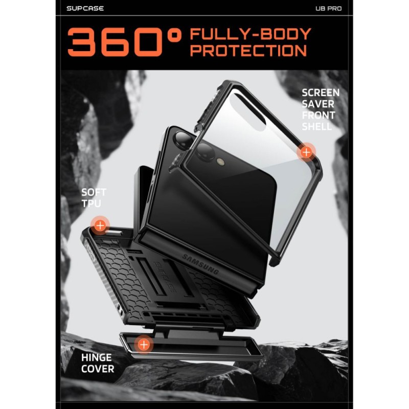 SUPCASE UNICORN BEETLE PRO за Samsung Galaxy Z Flip 8 Black (SKU: 843439162280) - 843439162280