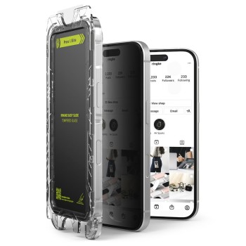 Ringke Easy Slide Privacy – закалено стъкло с поверителност за iPhone 16 Pro (2 бр.)