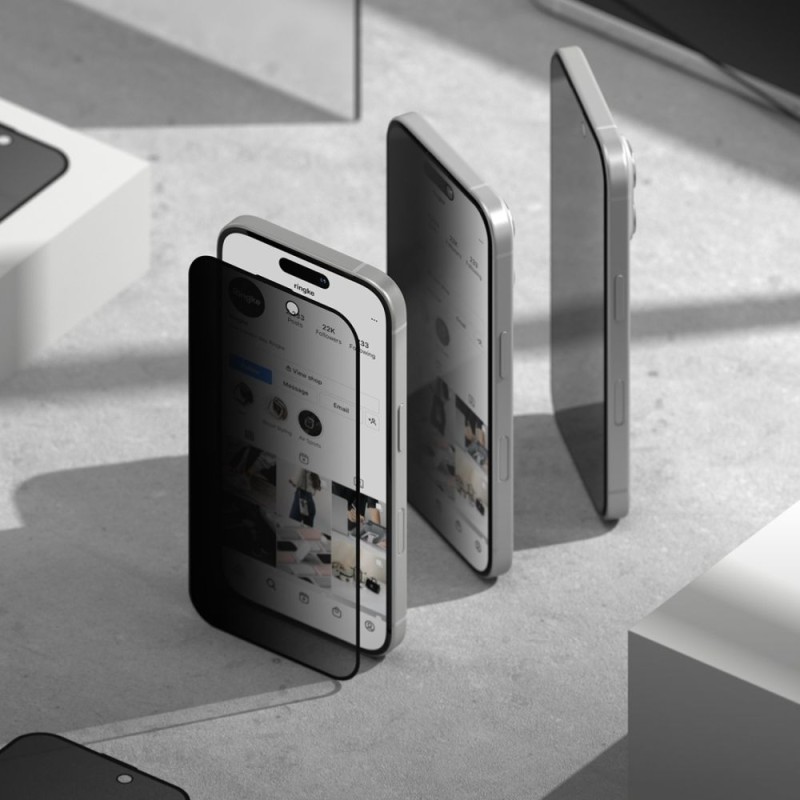Ringke Easy Slide Privacy – закалено стъкло с поверителност за iPhone 16 Pro (2 бр.) - Ringke Easy Slide Privacy – закалено стъкло с поверителност за iPhone 16 Pro (2 бр.) - 8800274960053