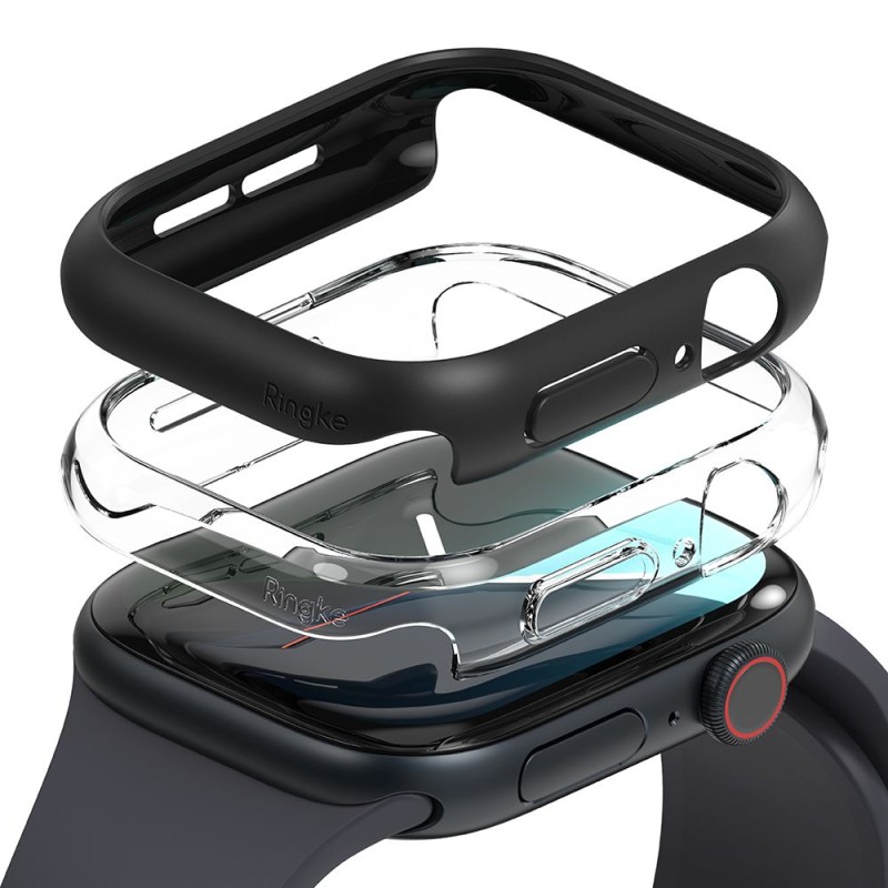 Ringke SLIM 2-PACK за Apple Watch 10 / 11 (46 мм) – прозрачно и матово черно - 8800274964020