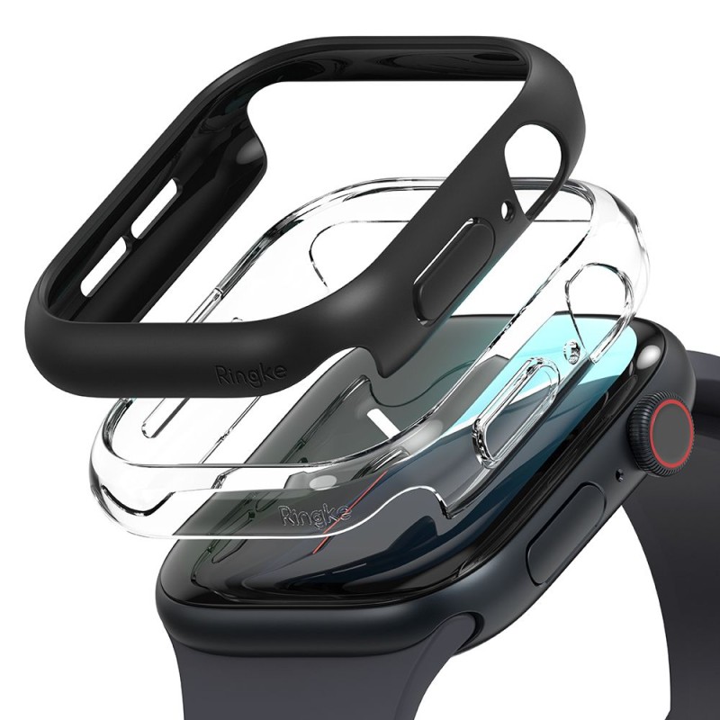 Ringke SLIM 2-PACK за Apple Watch 10 / 11 (46 мм) – прозрачно и матово черно - 8800274964020