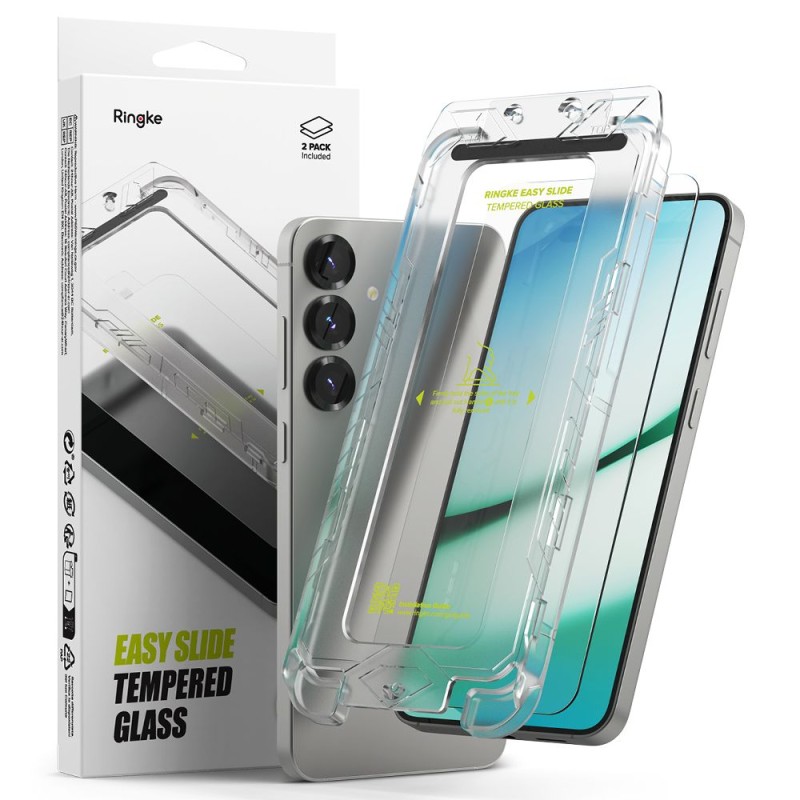 Ringke Easy Slide, закалено стъкло 2 бр. за Samsung Galaxy S24 / S25 (CLEAR) - 8800274968448