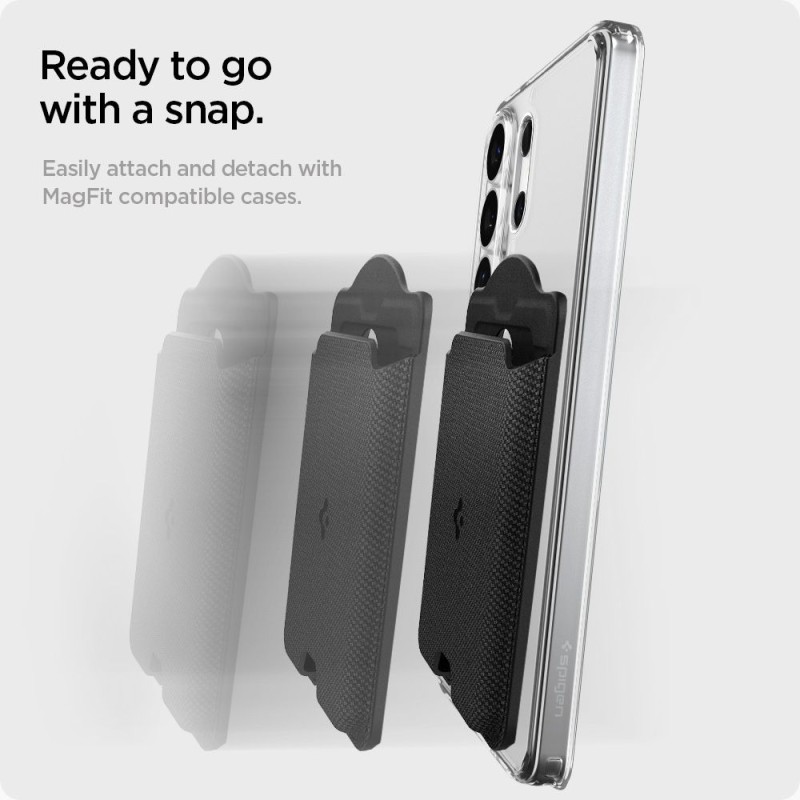 Spigen Urban Fit Wallet с MagSafe магнитна поставка за карти за Samsung Galaxy S (черна) - Spigen Urban Fit Wallet с MagSafe магнитна поставка за карти за Samsung Galaxy S (черна) - 8800283300383-AFA09208