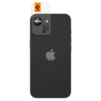Spigen Optik Pro „EZ Fit” защитно стъкло за камера (2 броя) за iPhone 16E / 17E, черно