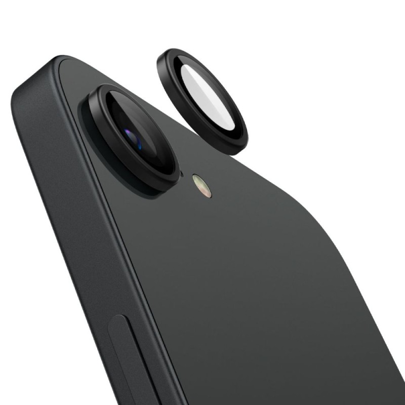 Spigen Optik Pro „EZ Fit” защитно стъкло за камера (2 броя) за iPhone 16E / 17E, черно - 8800283301052-AGL09279
