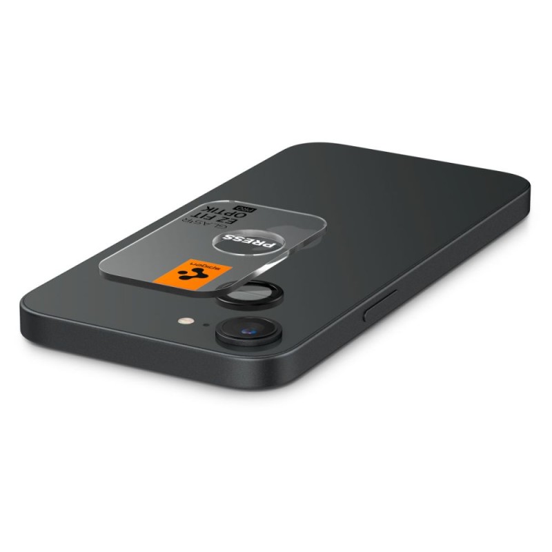Spigen Optik Pro „EZ Fit” защитно стъкло за камера (2 броя) за iPhone 16E / 17E, черно - 8800283301052-AGL09279