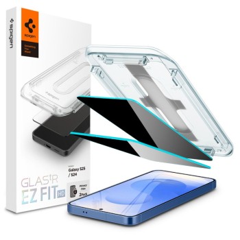 Spigen Glas.TR „EZ Fit” Privacy HD защитно стъкло за Samsung Galaxy S24 / S25 (2 броя)