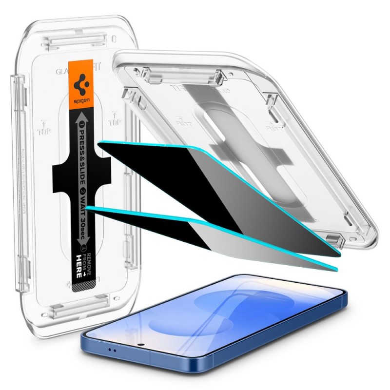 Spigen Glas.TR „EZ Fit” Privacy HD защитно стъкло за Samsung Galaxy S24 / S25 (2 броя) - Spigen Glas.TR „EZ Fit” Privacy HD защитно стъкло за Samsung Galaxy S24 / S25 (2 броя) - 8800283301335-AGL09308