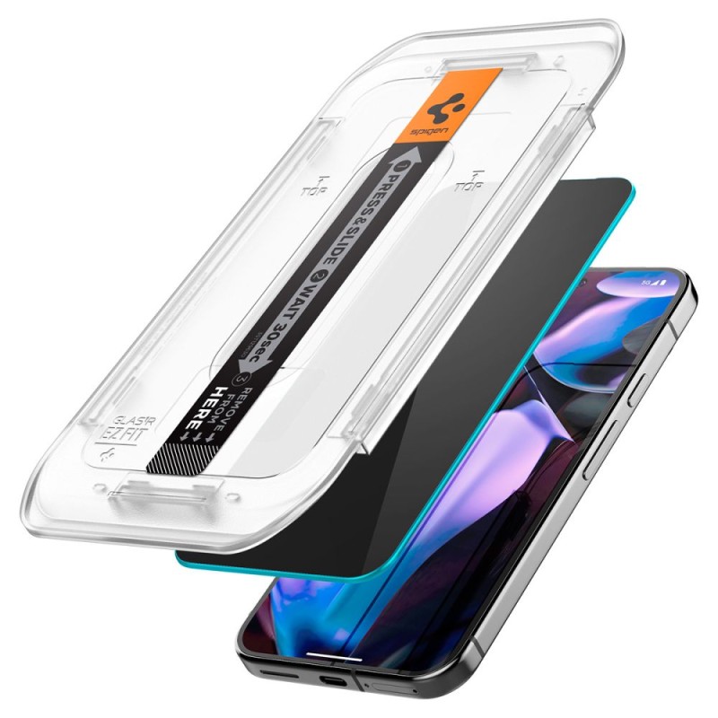 Spigen Glas.TR „EZ Fit” Privacy – закалено стъклено защитно фолио 2 броя за Google Pixel 9 / 9 Pro / 10 / 10 Pro - 8800283301373-AGL09312