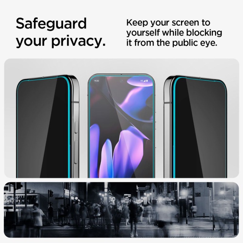 Spigen Glas.TR „EZ Fit” Privacy – закалено стъклено защитно фолио 2 броя за Google Pixel 9 / 9 Pro / 10 / 10 Pro - 8800283301373-AGL09312