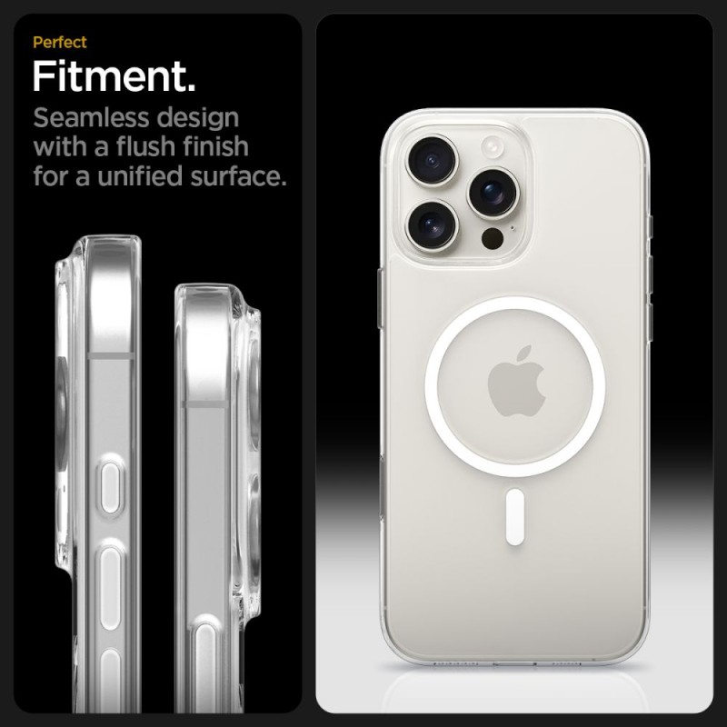 SPIGEN THIN FIT „T” MagSafe iPhone 16 Pro Max Clear/White (прозрачен/бял) - 8800283301403-ACS09315