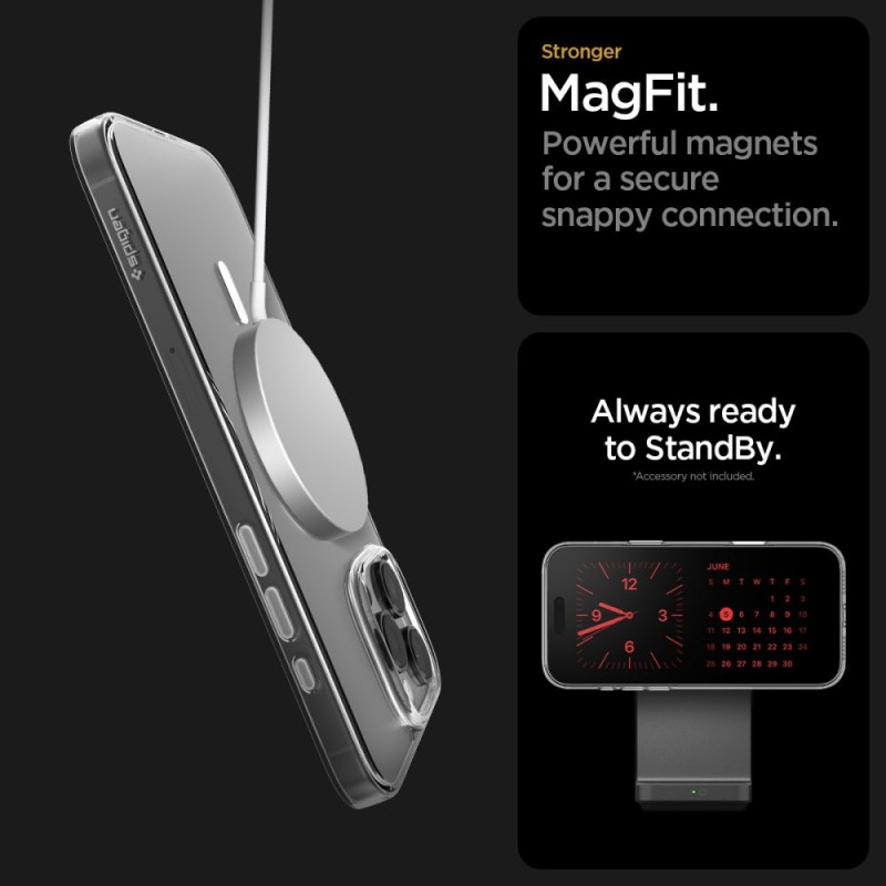 SPIGEN THIN FIT „T” MagSafe iPhone 16 Pro Max Clear/White (прозрачен/бял) - 8800283301403-ACS09315