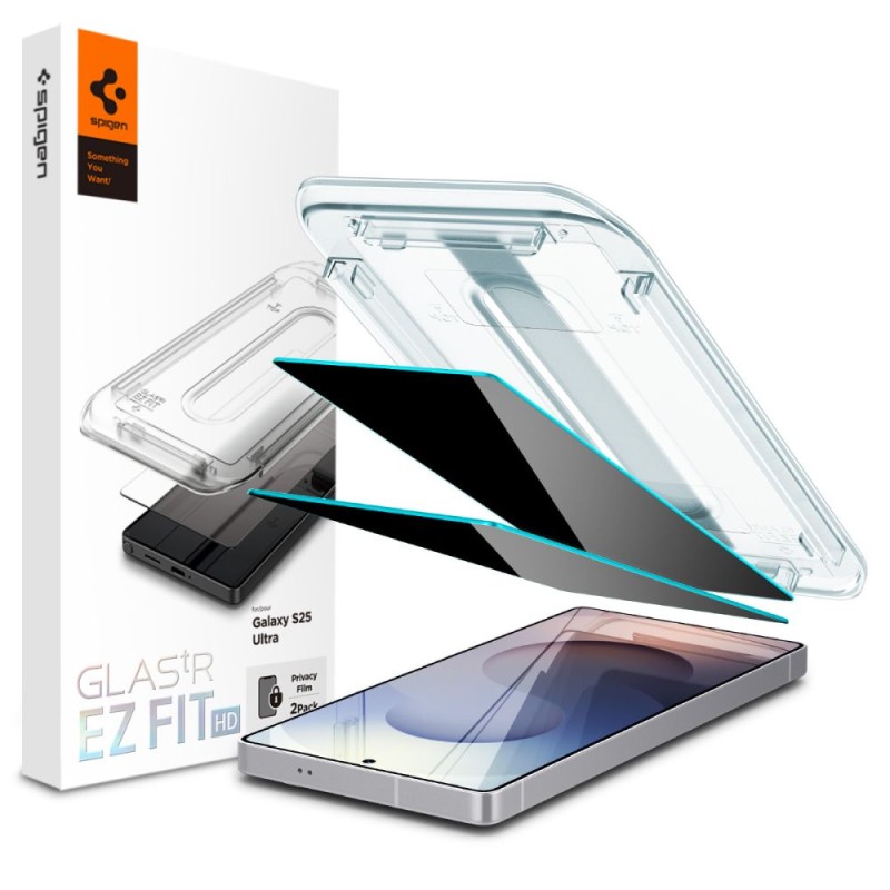 Spigen Glas.TR “EZ Fit” HD Privacy за Samsung Galaxy S25 Ultra (2 броя) - Spigen Glas.TR “EZ Fit” HD Privacy за Samsung Galaxy S25 Ultra (2 броя) - 8800283301601-AGL09335