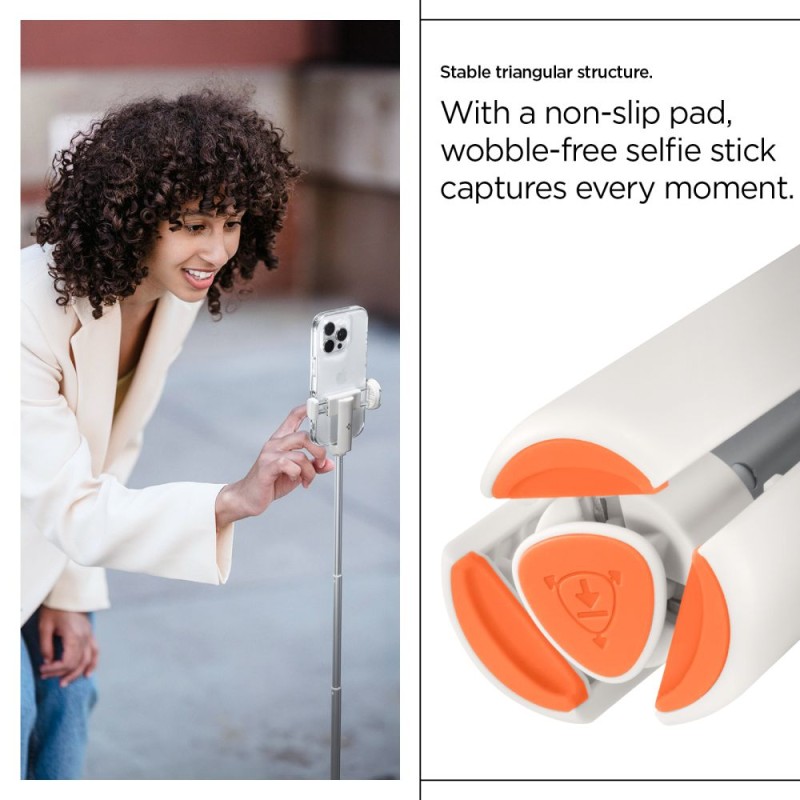 Spigen S541W Bluetooth selfie stick tripod Dune Beige - Spigen S541W Bluetooth selfie stick tripod Dune Beige - 8800283301625-AMP09337