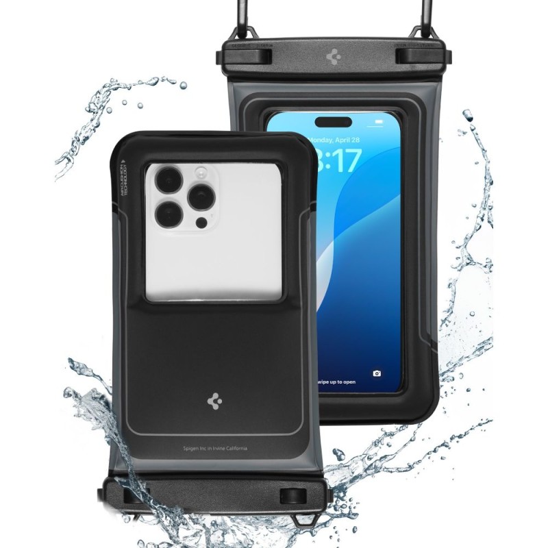 Spigen A611P Универсален водоустойчив плаващ калъф 2 броя (матов черен) - 8800283301731-ACS09348