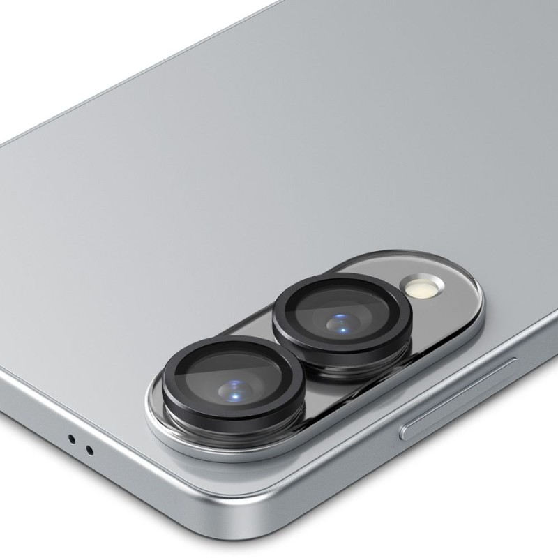 Spigen Optik Pro TR „EZ Fit” протектор за камера от закалено стъкло 2-пак за Galaxy S25 Edge Black (SKU: 8800283302455-AGL09413) - 8800283302455-AGL09413