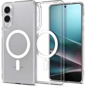 SPIGEN ULTRA HYBRID MAG MAGSAFE за Galaxy S25 Edge, прозрачно/бяло