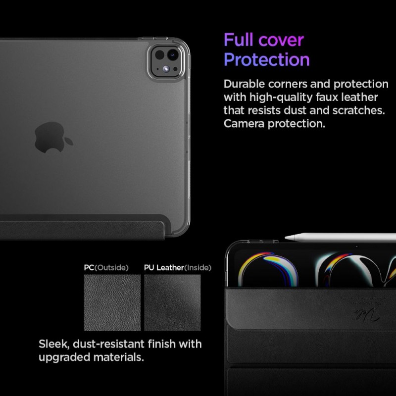 Spigen Liquid Air Folio за iPad Pro 11” (5/6 2024-2025) Black - 8800283302721-ACS09440