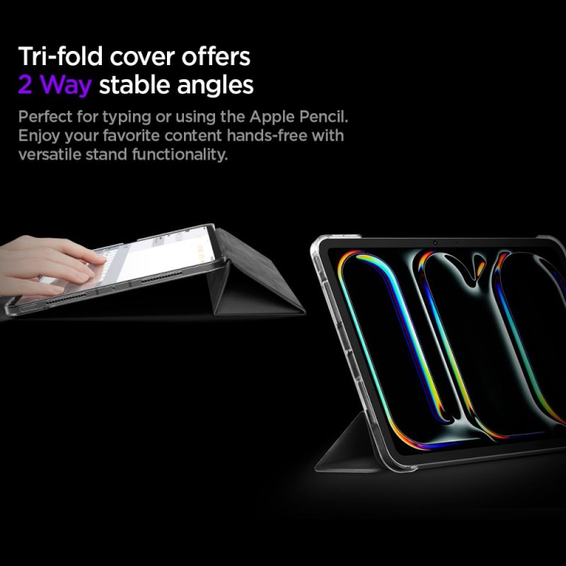 Spigen Liquid Air Folio за iPad Pro 11” (5/6 2024-2025) Black - 8800283302721-ACS09440
