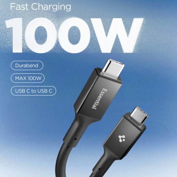 SPIGEN EB10020CC ESSENTIAL USB-C към USB-C кабел 100W, 200 см, черен
