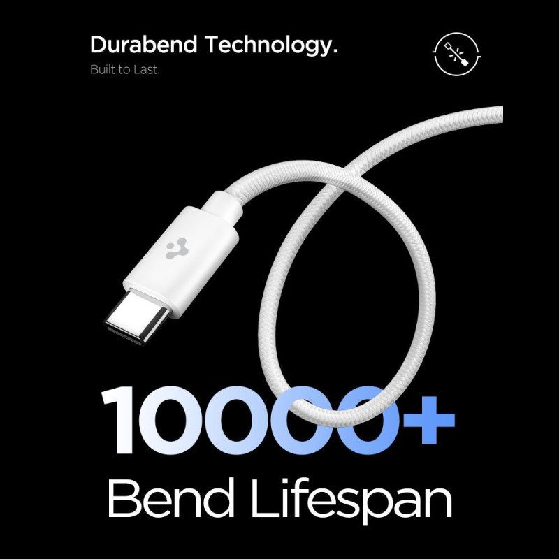 SPIGEN EE451EU-GAN Essential еднопортов мрежов зарядeн 45W + USB-C кабел 100W (100 см) бял - SPIGEN EE451EU-GAN Essential еднопортов мрежов зарядeн 45W + USB-C кабел 100W (100 см) бял - 8800283303070-ACH09473