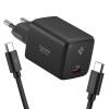 Spigen EE451EU-GAN Essential, 1-порт USB-C мрежово зарядно 45W + USB-C към USB-C кабел 100W (100 см), черно - Spigen EE451EU-GAN Essential, 1-порт USB-C мрежово зарядно 45W + USB-C към USB-C кабел 100W (100 см), черно - 8800283303087-ACH09474