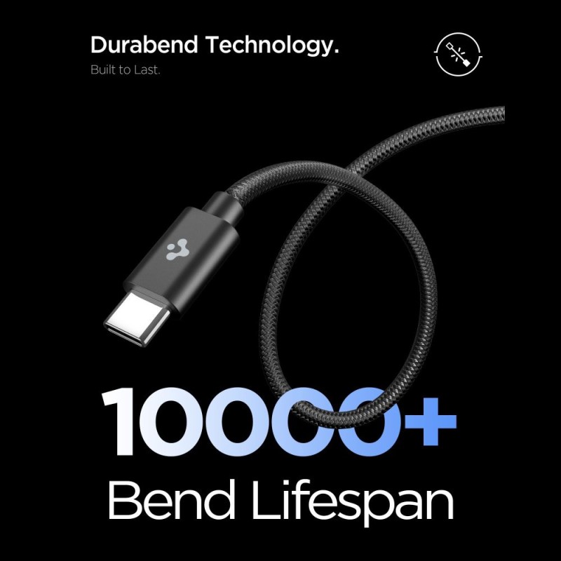 Spigen EE451EU-GAN Essential, 1-порт USB-C мрежово зарядно 45W + USB-C към USB-C кабел 100W (100 см), черно - Spigen EE451EU-GAN Essential, 1-порт USB-C мрежово зарядно 45W + USB-C към USB-C кабел 100W (100 см), черно - 8800283303087-ACH09474