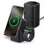 Spigen EF223MS Essential 3в1 ротационна магнитна MagSafe безжична зарядна станция 15W Qi2 черна
