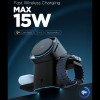 Spigen EF223MS Essential 3в1 ротационна магнитна MagSafe безжична зарядна станция 15W Qi2 черна - 8800283303773-ACH09542
