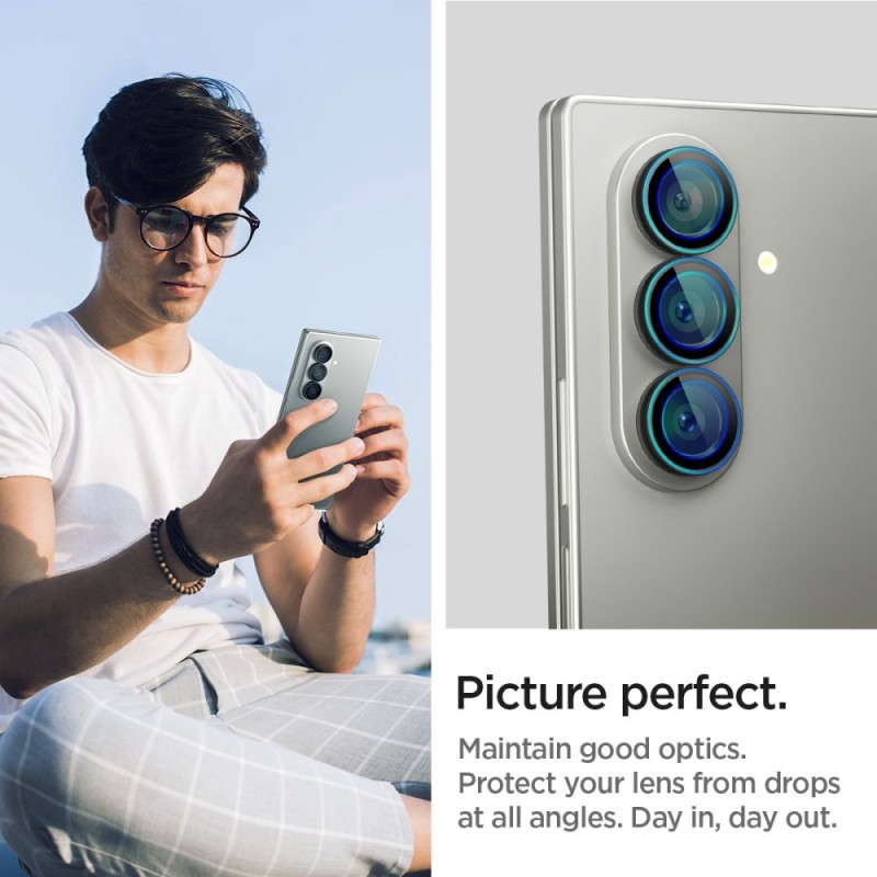 Spigen Optik Pro HD Glass „Ez Fit” протектори за камера (2 броя) за Galaxy Z Fold 7 Black - 8800283304152-AGL09581