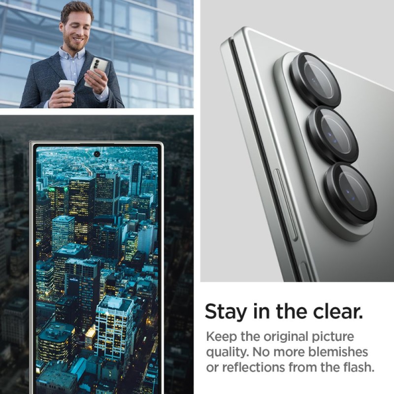 Spigen Optik Pro HD Glass „Ez Fit” протектори за камера (2 броя) за Galaxy Z Fold 7 Black - 8800283304152-AGL09581