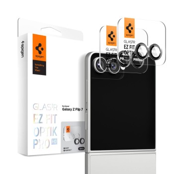 Spigen Optik Pro HD Glas.tR „EZ Fit” протектор за камера 2x за Samsung Galaxy Z Flip 7/8 (черен)