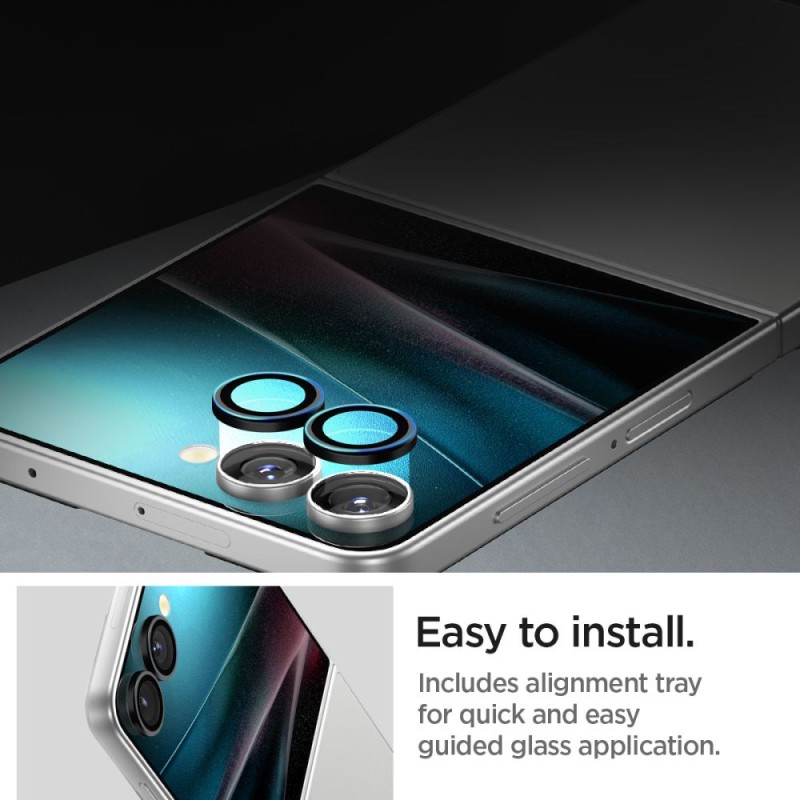 Spigen Optik Pro HD Glas.tR „EZ Fit” протектор за камера 2x за Samsung Galaxy Z Flip 7/8 (черен)