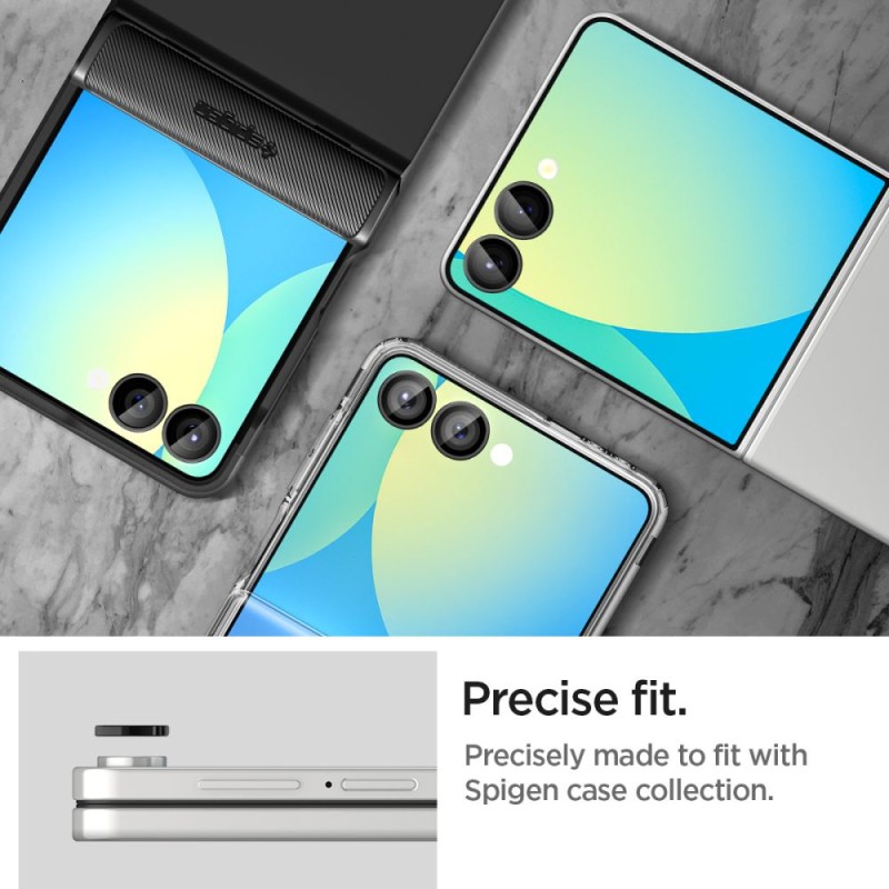 Spigen Optik Pro HD Glas.tR „EZ Fit” протектор за камера 2x за Samsung Galaxy Z Flip 7/8 (черен)