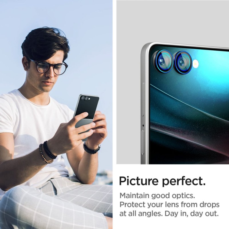 Spigen Optik Pro HD Glas.tR „EZ Fit” протектор за камера 2x за Samsung Galaxy Z Flip 7/8 (черен)