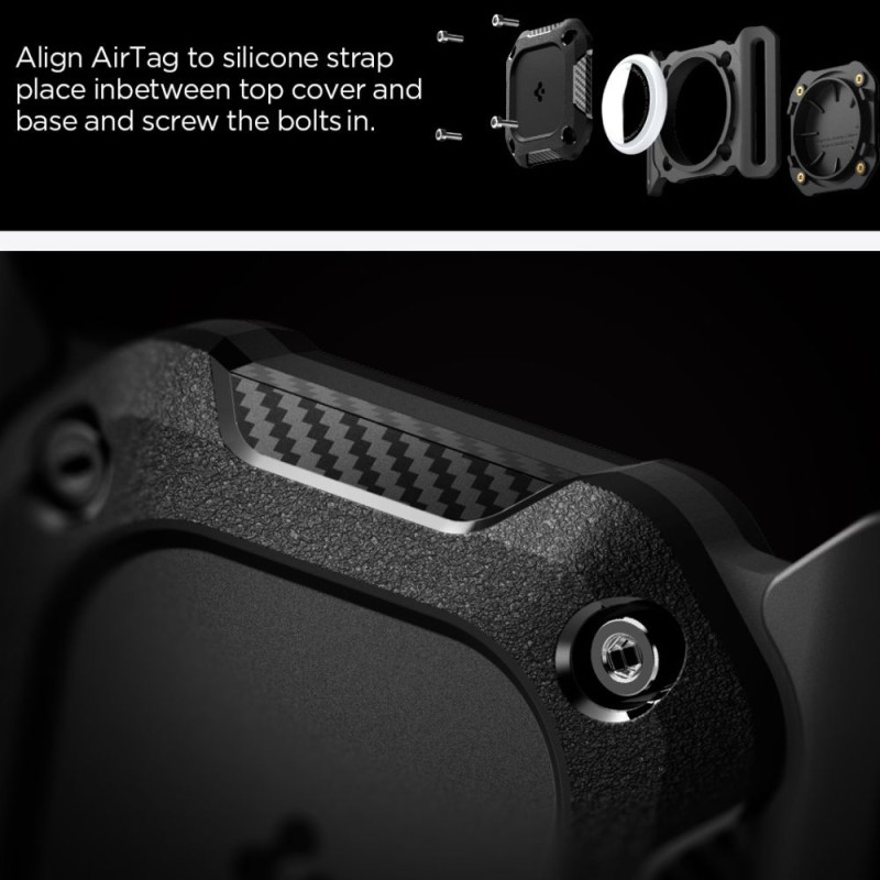 Spigen Tough Armor за Apple AirTag 1/2 за нашийник за домашен любимец (черен) - 8800283309157-ACS09780