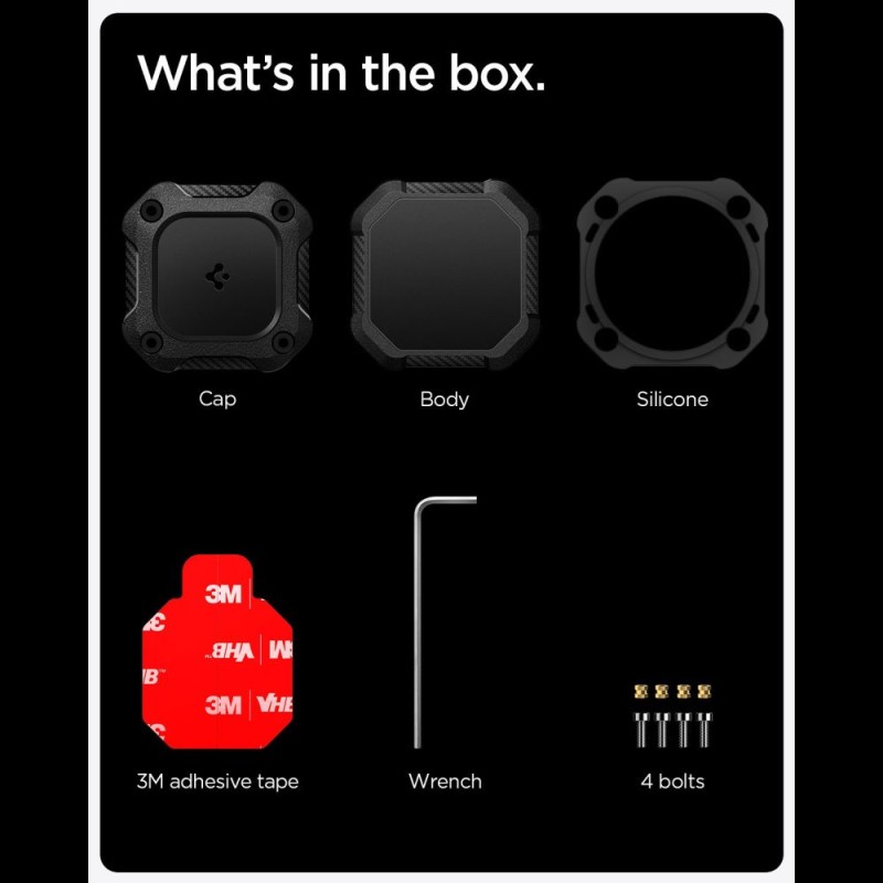 Spigen Tough Armor за Apple AirTag 1/2 Black (ACS09781) - 8800283309164-ACS09781