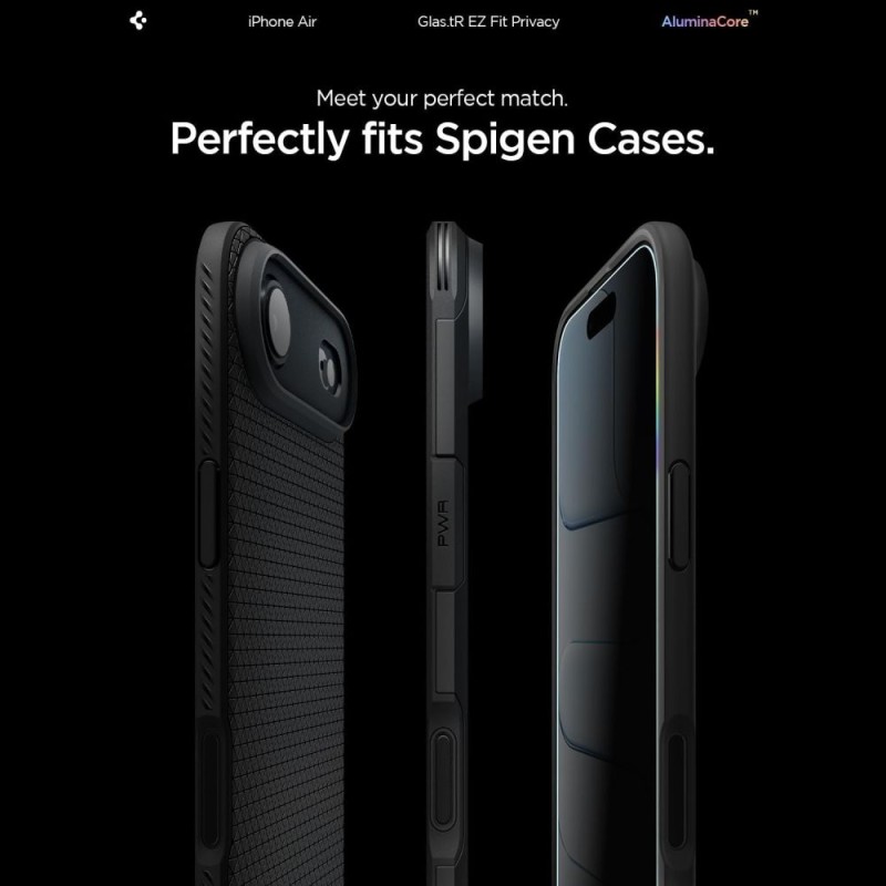 Spigen Glas.TR „EZ Fit AC” Privacy – предпазно стъкло за Apple iPhone Air, 2 броя (AluminaCore, 9H+) - Spigen Glas.TR „EZ Fit AC” Privacy – предпазно стъкло за Apple iPhone Air, 2 броя (AluminaCore, 9H+) - 8800283309928-AGL09862