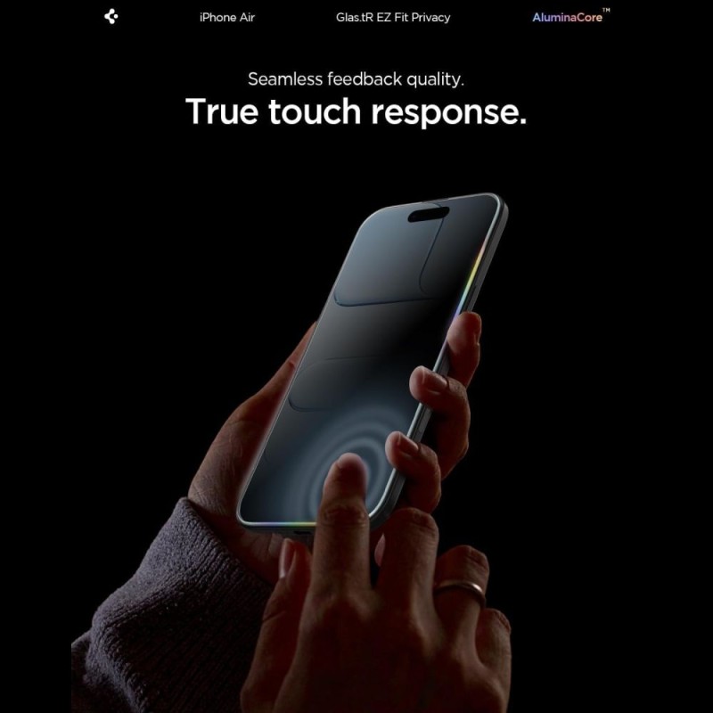 Spigen Glas.TR „EZ Fit AC” Privacy – предпазно стъкло за Apple iPhone Air, 2 броя (AluminaCore, 9H+) - Spigen Glas.TR „EZ Fit AC” Privacy – предпазно стъкло за Apple iPhone Air, 2 броя (AluminaCore, 9H+) - 8800283309928-AGL09862