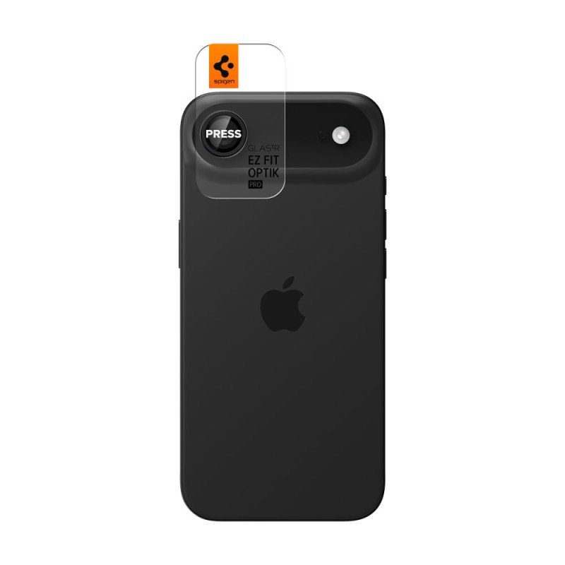 Spigen Optik Pro TR „EZ FIT” защита за камера от закалено стъкло за iPhone Air (2 броя) – Black - 8800283309935-AGL09863