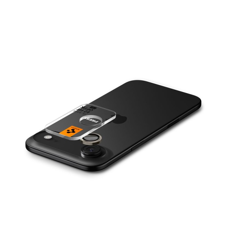 Spigen Optik Pro TR „EZ FIT” защита за камера от закалено стъкло за iPhone Air (2 броя) – Black - 8800283309935-AGL09863