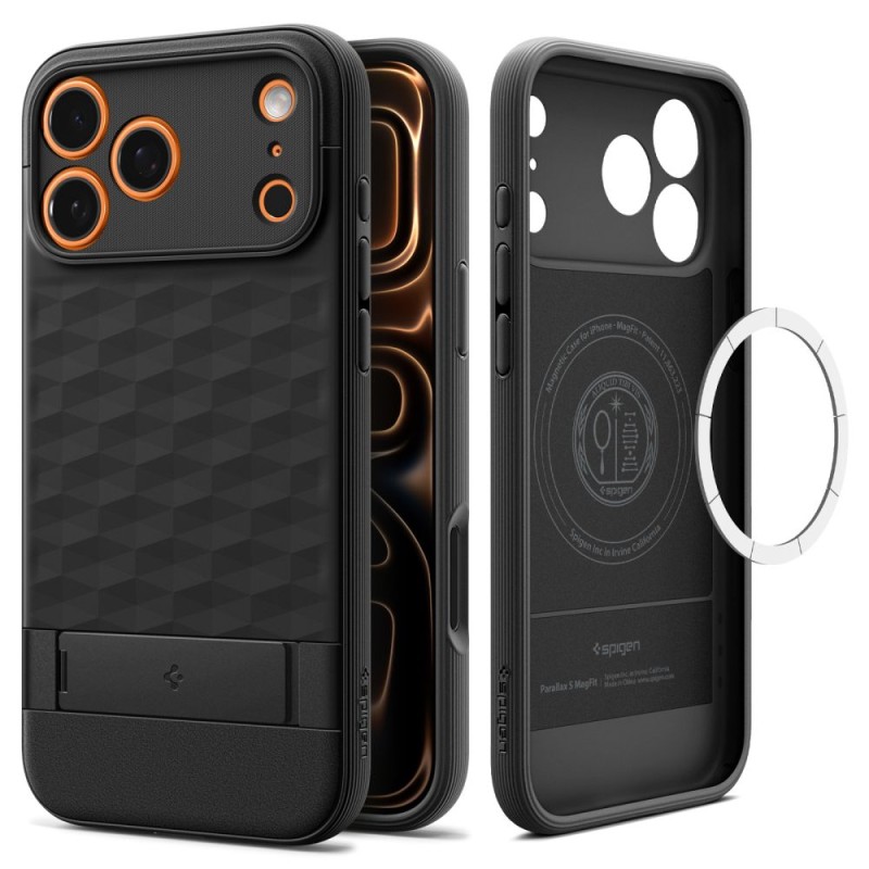 SPIGEN PARALLAX „S“ MagSafe кейс за iPhone 17 Pro Max, матово черен - SPIGEN PARALLAX „S“ MagSafe кейс за iPhone 17 Pro Max, матово черен - 8800283310405-ACS09911