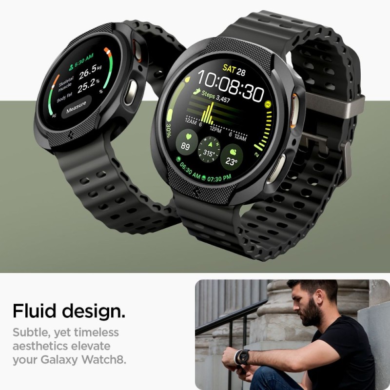 SPIGEN Liquid Air за Samsung Galaxy Watch 8 (40 мм) – матово черно - SPIGEN Liquid Air за Samsung Galaxy Watch 8 (40 мм) – матово черно - 8800283311341-ACS09840