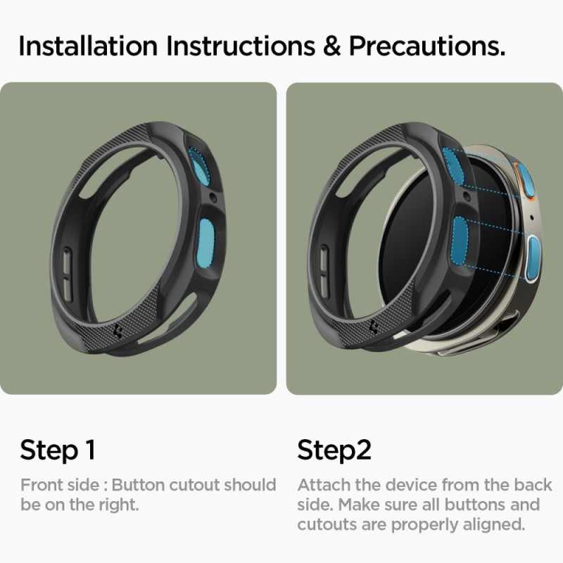 SPIGEN Liquid Air за Samsung Galaxy Watch 8 (40 мм) – матово черно - SPIGEN Liquid Air за Samsung Galaxy Watch 8 (40 мм) – матово черно - 8800283311341-ACS09840