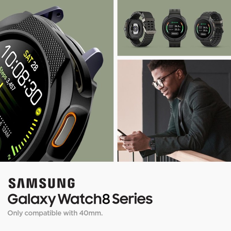 SPIGEN Liquid Air за Samsung Galaxy Watch 8 (40 мм) – матово черно - SPIGEN Liquid Air за Samsung Galaxy Watch 8 (40 мм) – матово черно - 8800283311341-ACS09840