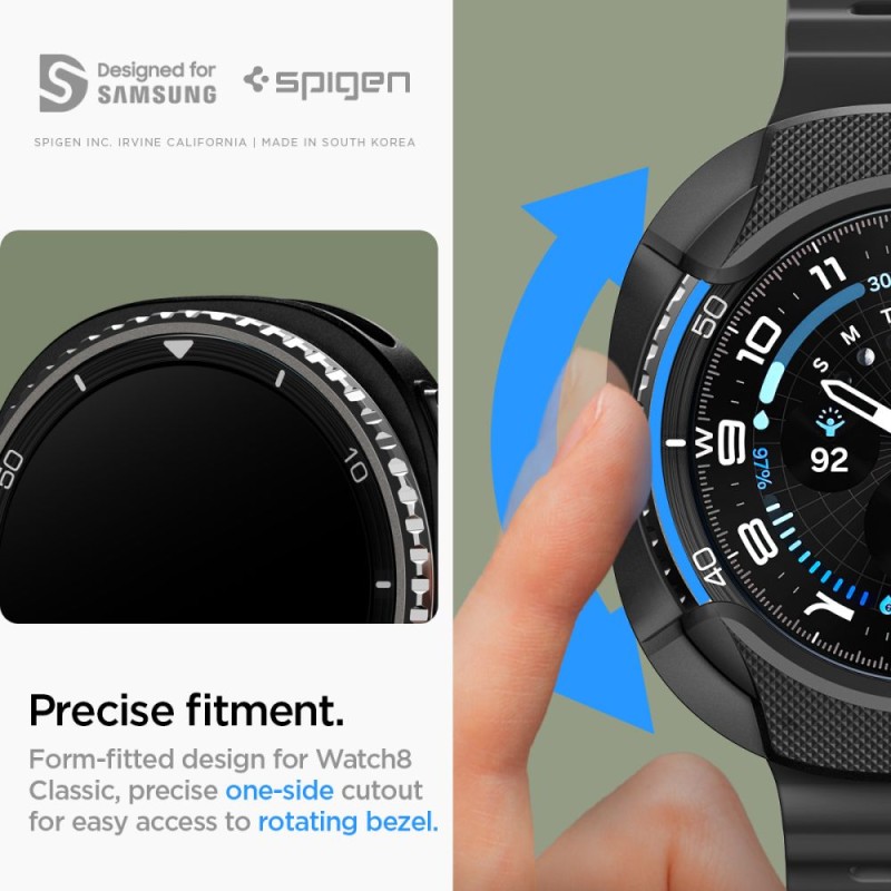 Spigen Liquid Air кейс за Samsung Galaxy Watch 8 Classic (46 mm) – матово черно - 8800283311358-ACS09841