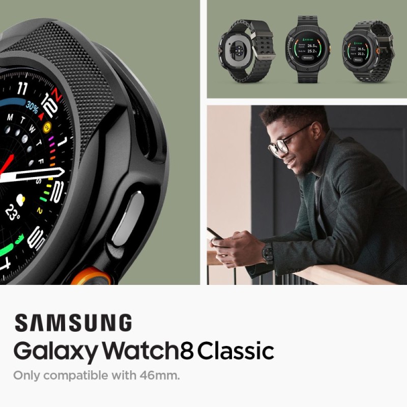 Spigen Liquid Air кейс за Samsung Galaxy Watch 8 Classic (46 mm) – матово черно - 8800283311358-ACS09841